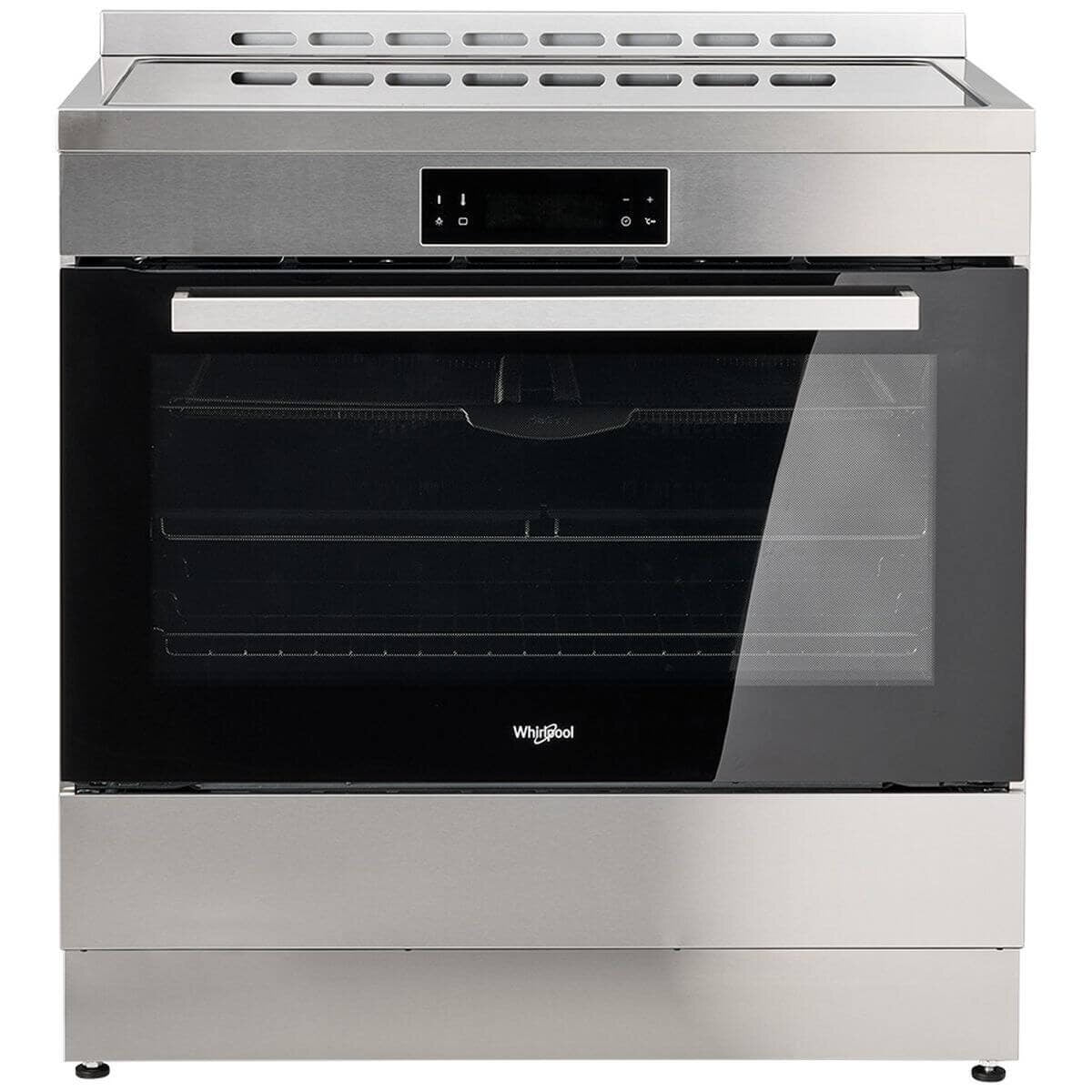 Whirlpool 90cm Induction Freestanding Oven - Inox, 133L, AirFry Function, Pyrolytic Self-Cleaning - WS91I9SPX