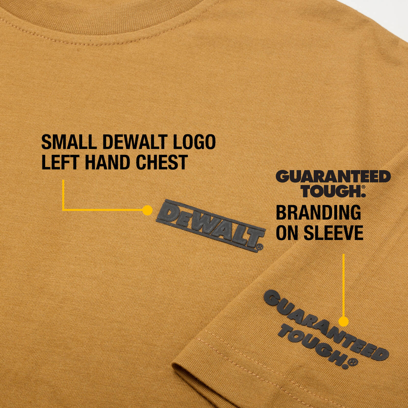 DeWALT Typhoon Crew Neck Work T-Shirt - Clay, Size S, Cotton/Polyester