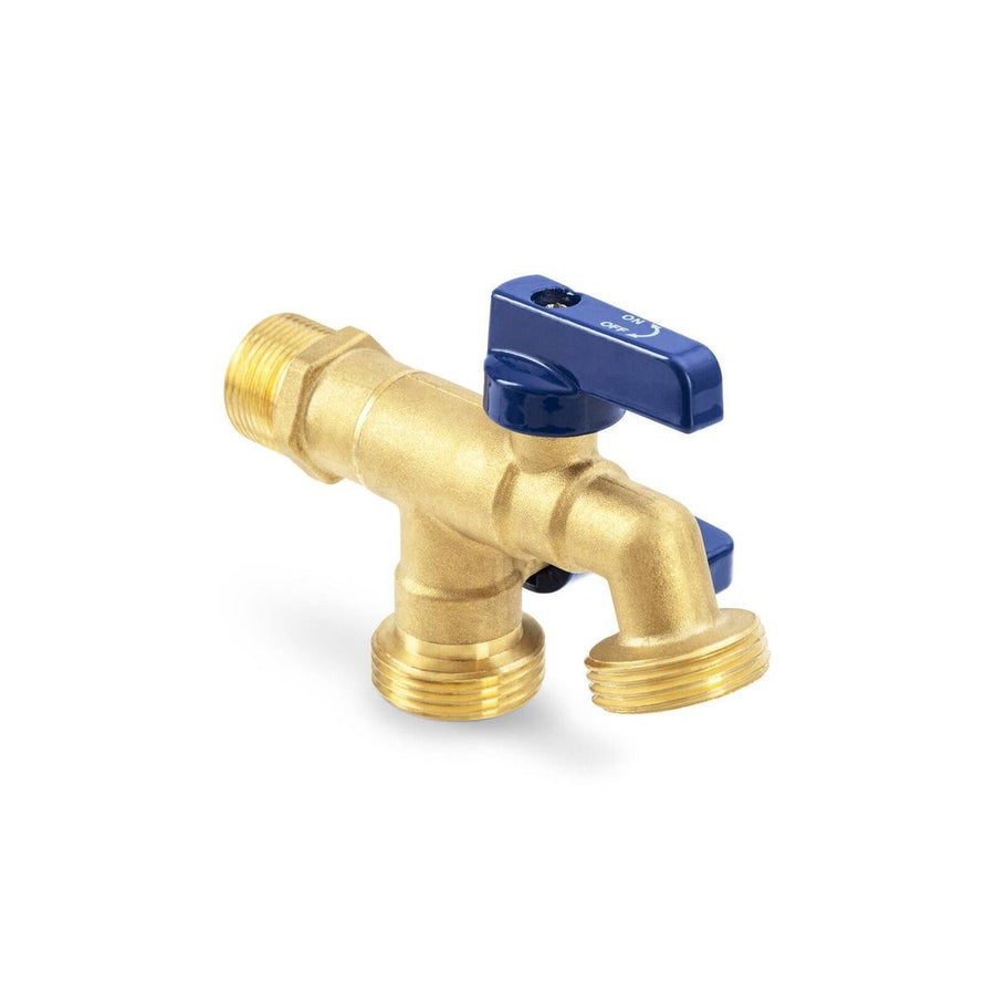 Brasshards Dual Mi Hose Tap 20mm Lead Free - Dual Outlets - Brass - SuperSaverAU - view 1