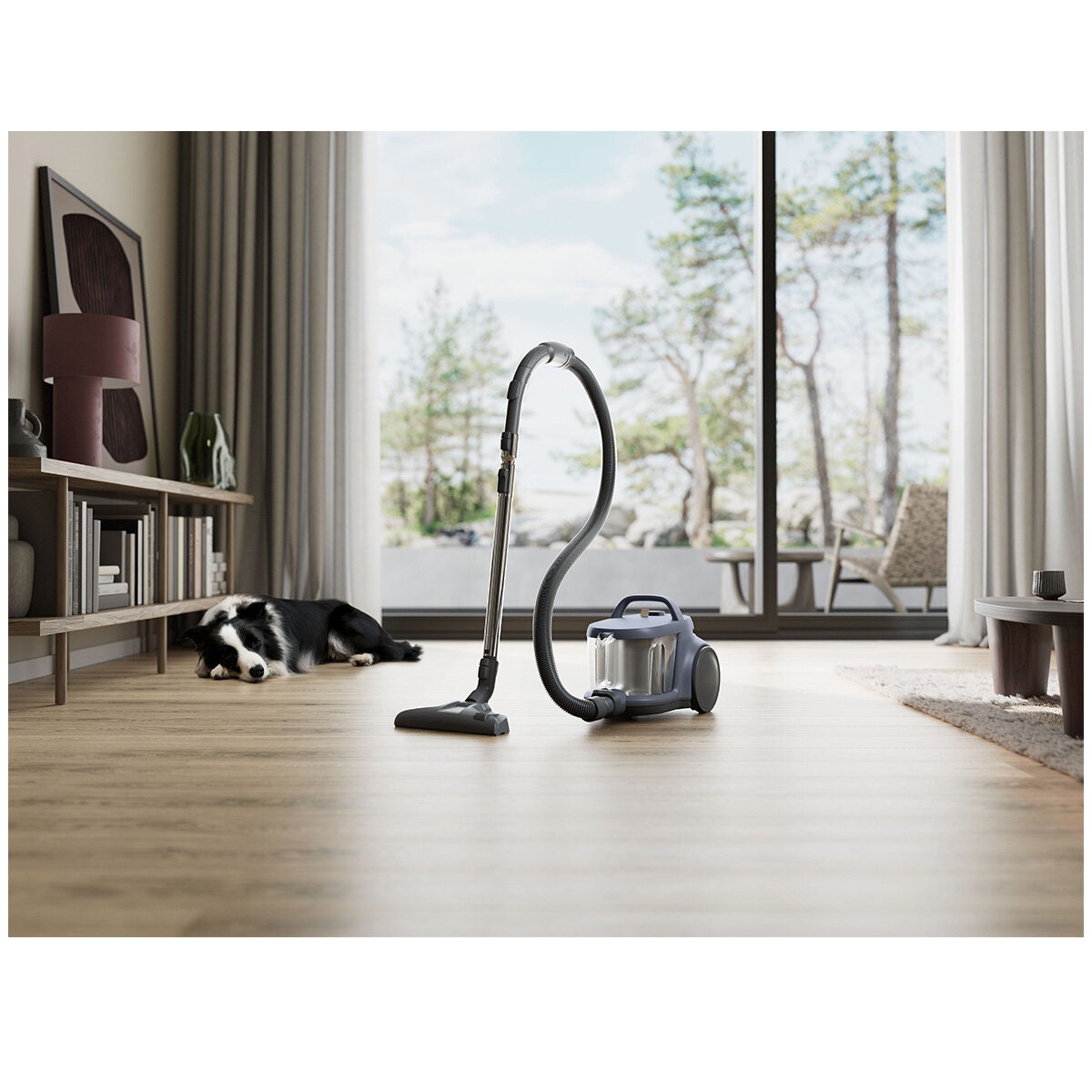 Electrolux 500 Pet bagless barrel vacuum - cyclone separator - pet nozzle - denim blue - EFC52513DB