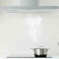 Haier 90cm canopy rangehood - stainless steel, 3 fan speeds, push-button control, LED lighting - HC90BLX1