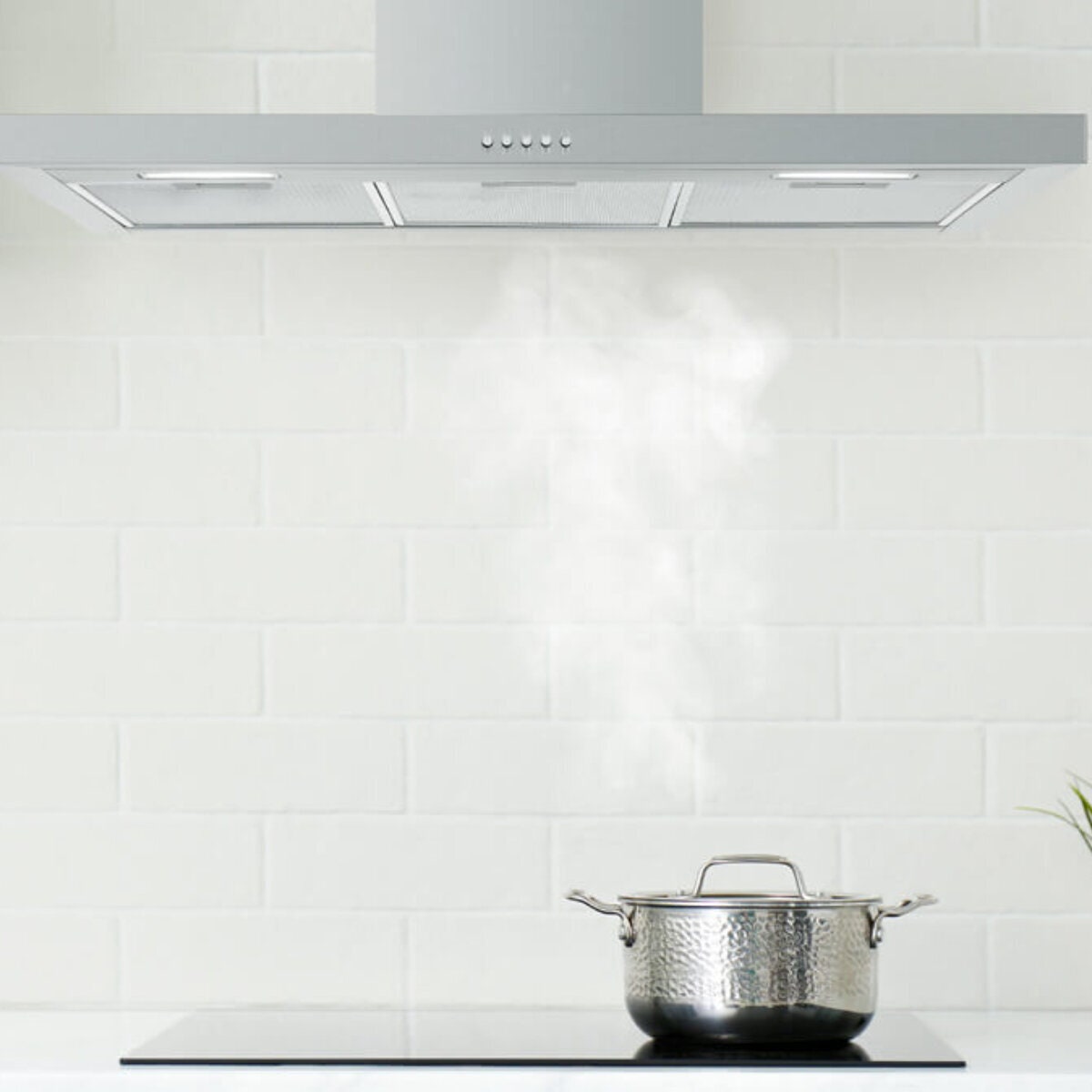 Haier 90cm canopy rangehood - stainless steel, 3 fan speeds, push-button control, LED lighting - HC90BLX1