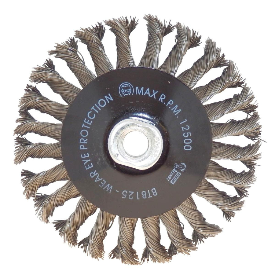 Josco Twistknot Wire Bevel Brush - 125mm - High Carbon Steel - Rust Removal - SuperSaverAU - view 1