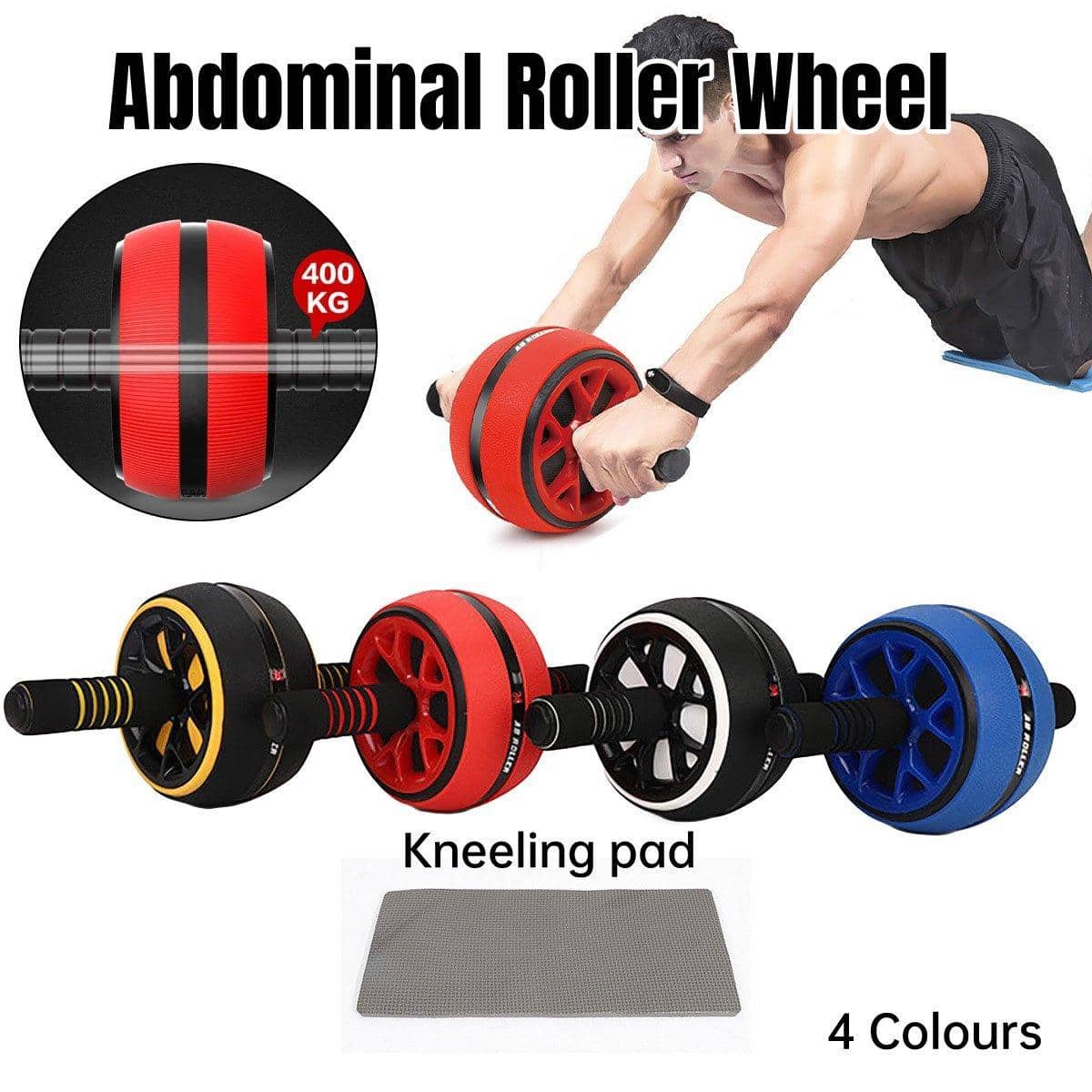 Ab Roller Wheel with Kneeling Pad for Home Gym - Black - view 2