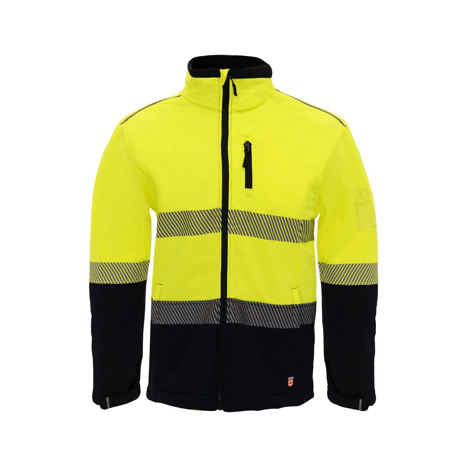 Citeco Yellow Hi Vis Soft Shell Jacket - Men's Reflective Polyester/Elastane, Small