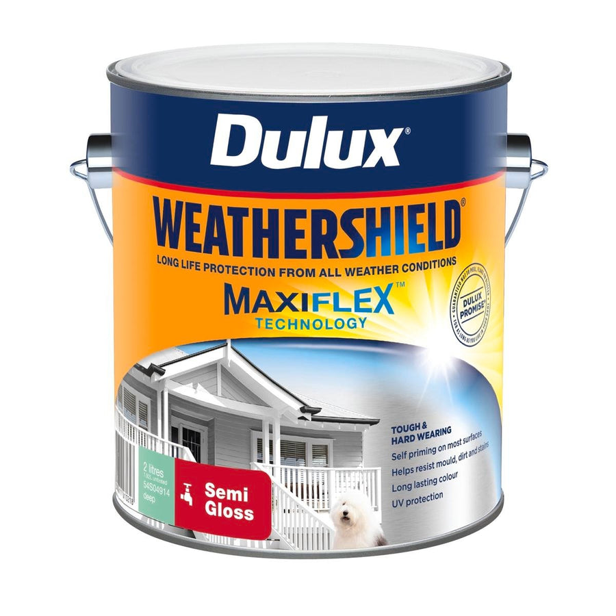 Dulux Weathershield Exterior Paint - 2L Deep Semi Gloss - 170mm x 163mm x 143mm - SuperSaverAU - view 1