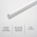Deta 18W Single Bare Fluorescent Batten Light, 600mm 1350lm 4000K White EL118