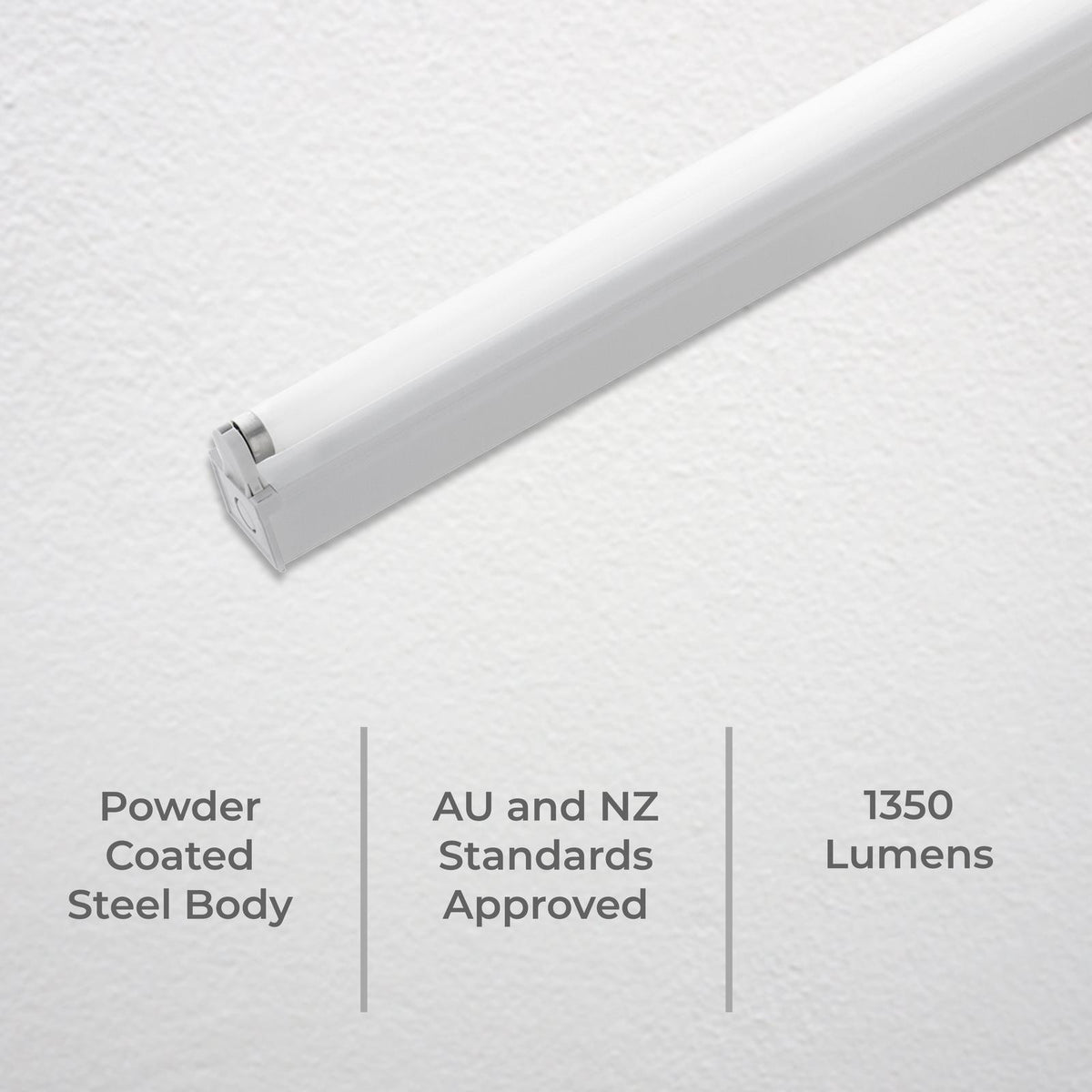 Deta 18W Single Bare Fluorescent Batten Light, 600mm 1350lm 4000K White EL118