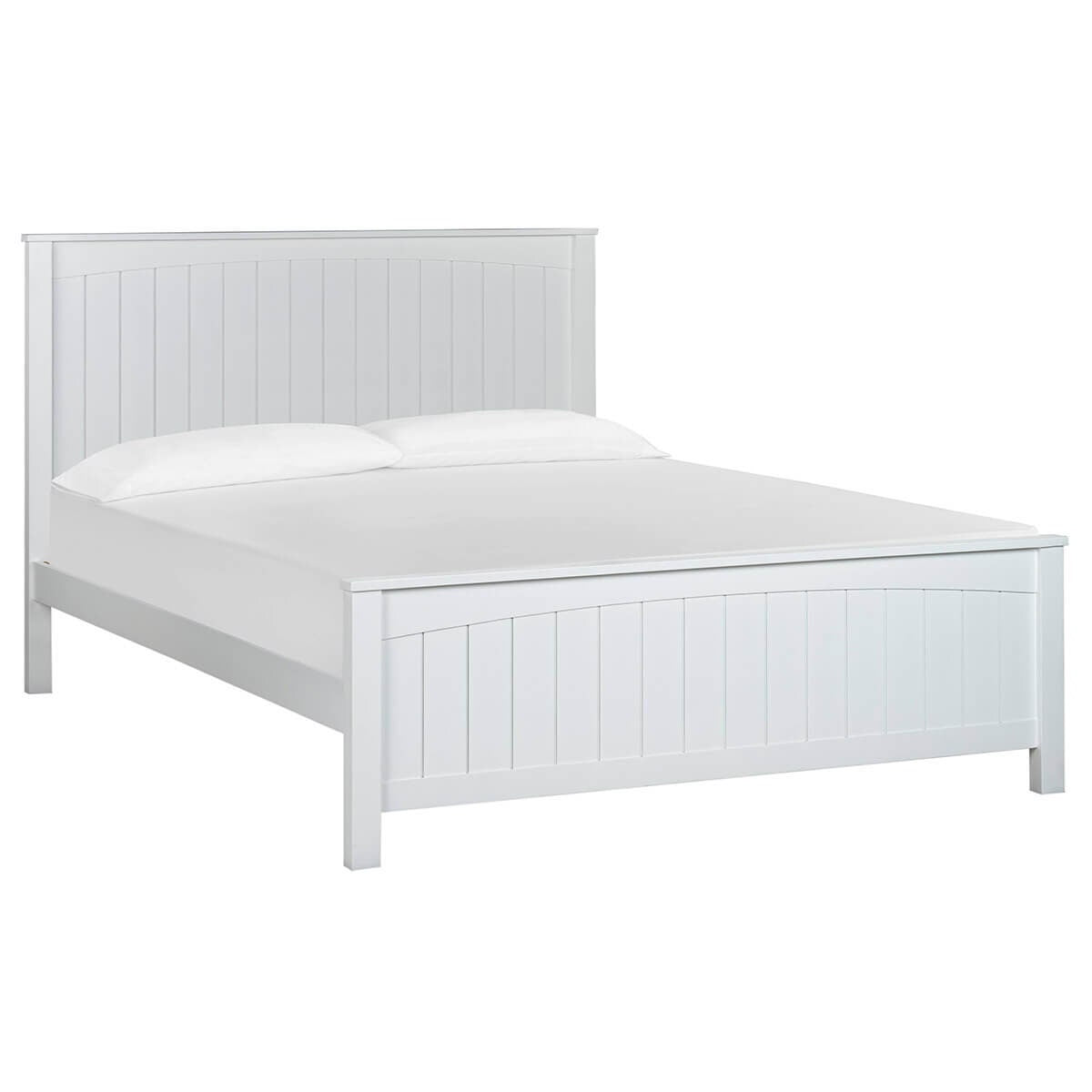 Ostro Furniture Sophia Double Bed Frame - White Rubberwood Timber and MDF Frame - 20003040