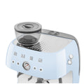 Smeg 50s Style Espresso Machine with Built-in Grinder - 20 Bar, Dual Thermoblock, Pastel Blue - EGF03PBAU