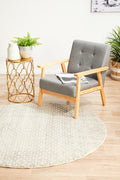 Rug Culture Evoke Large Round Rug 240x240cm - Grey Polypropylene - Power Loomed - EVO-265-GREY-240X240