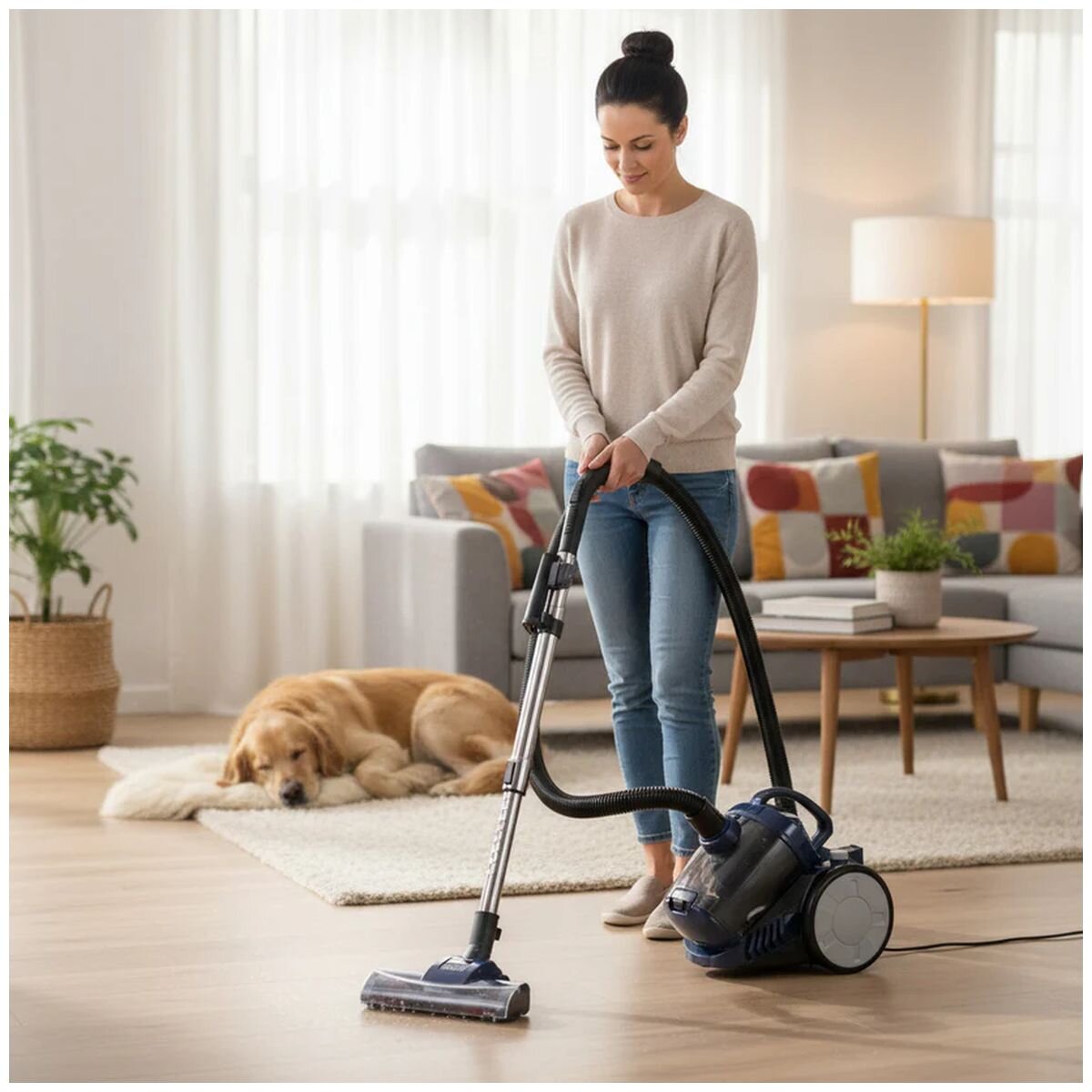 MyGenie 1000W canister pet vacuum - 3L dust capacity - large and small pet turbo heads - blue - 10005880