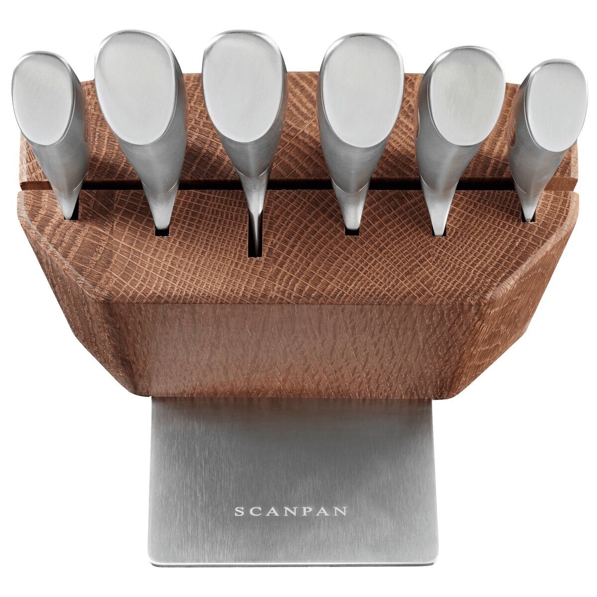 Scanpan Classic Steel 7-Piece Knife Block Set - German Stainless Steel in Oak Block - 18381