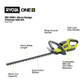 Ryobi 18V ONE+ 45cm Hedge Trimmer Kit - 2.0Ah Battery & Charger - Lightweight - SuperSaverAU - view 2