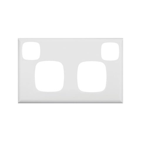 HPM Excel Double Powerpoint Coverplate - White - 117mm - Plastic - Durable - SuperSaverAU - view 1
