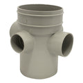 Holman 100 x 50 x 50 x 40 x 40mm Female-Male PVC DWV Riser Junction, Underground Rated, Grey