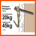 Everhang Picture Hanger - 45kg - Brass Plated - Heavy Duty - 4 Pack - SuperSaverAU - view 3