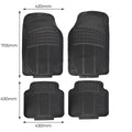 All Set Black PVC Car Floor Mat 4 Piece - Universal Fit - Heavy-Duty Protection - 430mm x 705mm - SuperSaverAU - view 3