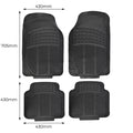 All Set 430 x 705mm Black PVC Car Floor Mat 4 Piece with Anti-Slip Backing