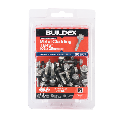 Buildex 10g x 25mm Cladding Fencing Teks Screws - 50 Pack - Corrosion Resistant - SuperSaverAU - view 1