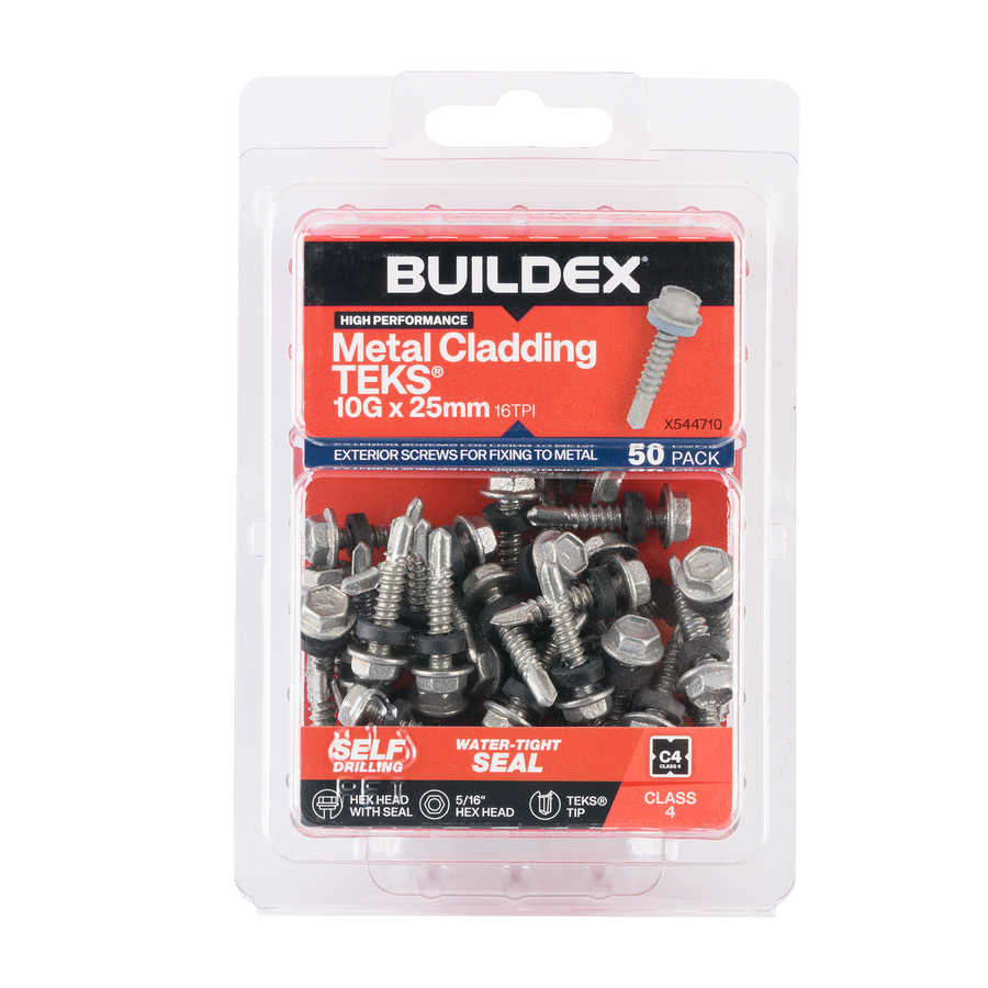 Buildex 10g x 25mm Cladding Fencing Teks Screws - 50 Pack - Corrosion Resistant - SuperSaverAU - view 1