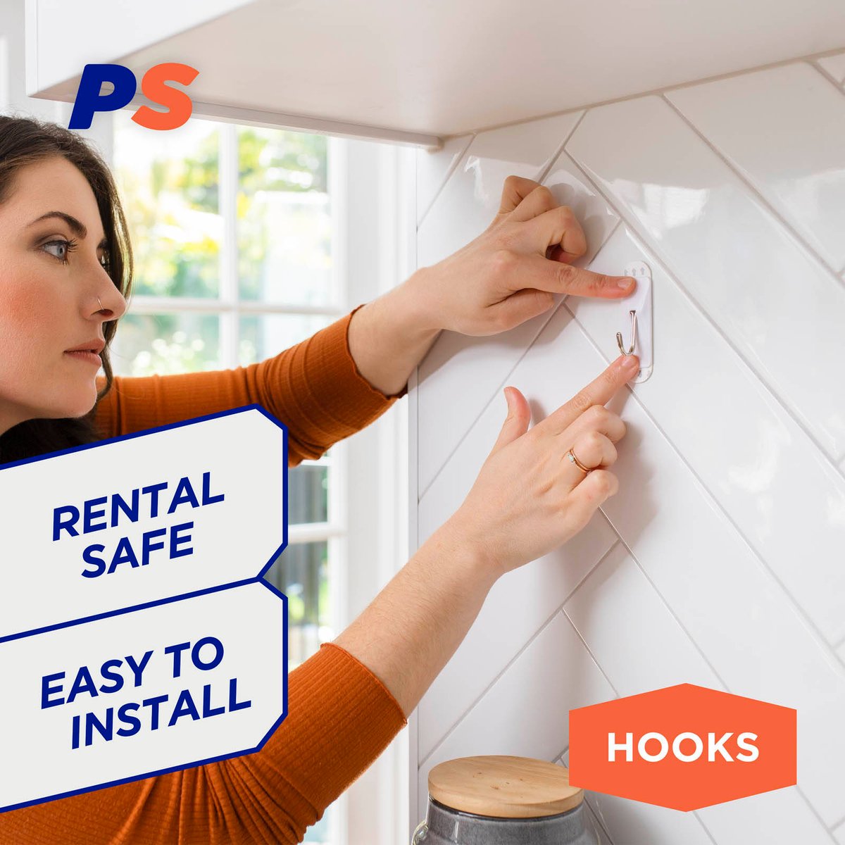 Permastik Medium Kitchen Hooks - 4 Pack - Plastic - Removable Adhesive - SuperSaverAU - view 3