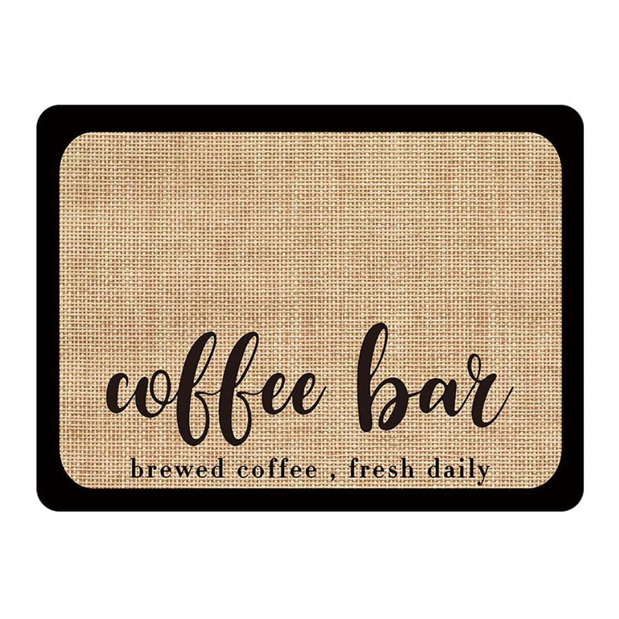 Absorbent Dish Drying Mat, 50 x 40 cm - Coffee Bar Script Print