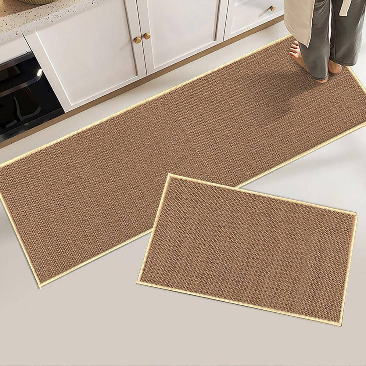 Absorbent Kitchen Floor Mat Set, 2 Pack - Beige - view 5