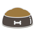 Absorbent Pet Feeding Mat, Bowl Shape with Bone Design - Brown, 60 x 40 cm