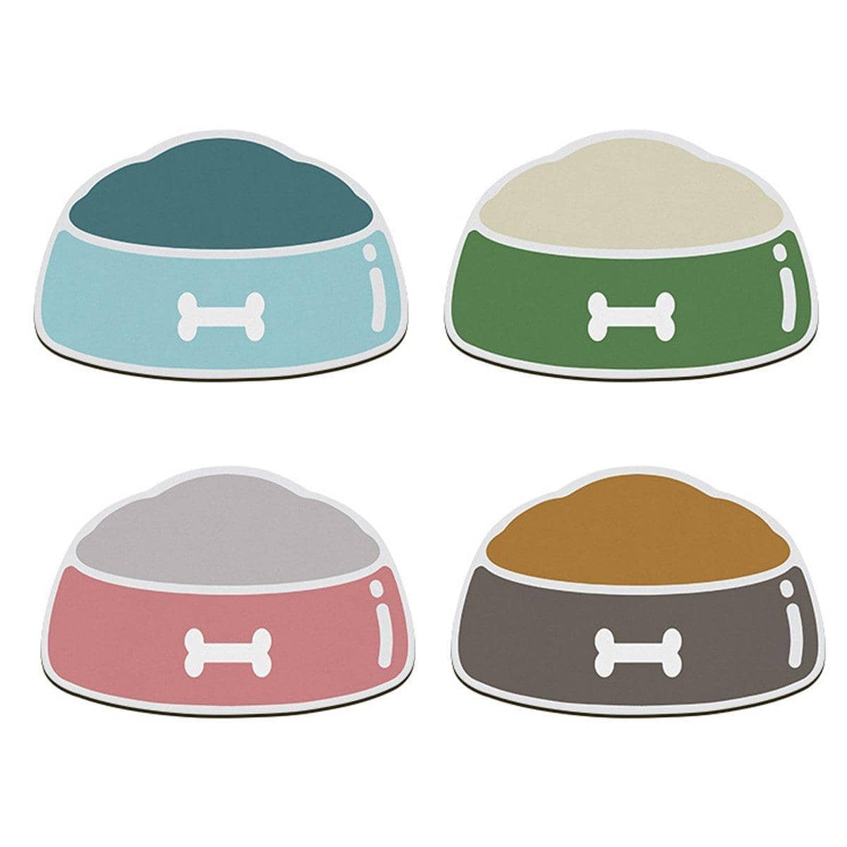 Absorbent Pet Feeding Mat, Bowl Shape with Bone Design - Green, 60 x 40 cm - view 3