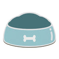 Absorbent Pet Feeding Mat, Bowl Shape with Bone Design - Light Blue, 60 x 40 cm