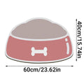 Absorbent Pet Feeding Mat, Bowl Shape with Bone Design - Light Blue, 60 x 40 cm - view 4