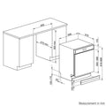 Smeg 60cm Semi Integrated Dishwasher - 14 Place Settings - Orbital Wash System - DWAI6214X2