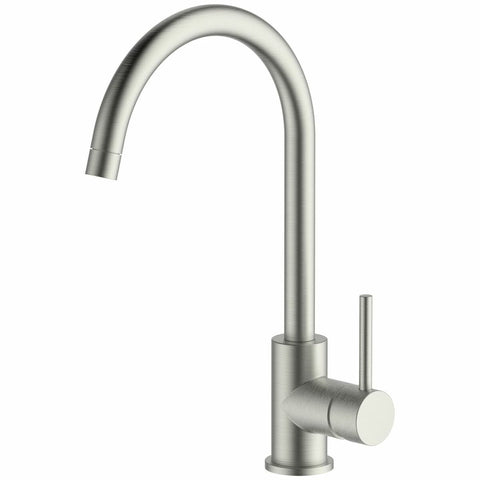 Gareth Ashton Gooseneck Mixer Tap - Brushed Nickel Finish 3 Star WELS Rating 8L/min Flow Rate - 3K4-BN