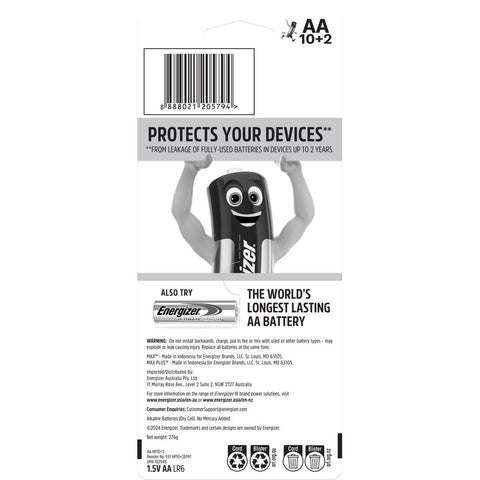 Energizer Max AA Alkaline Batteries 10 Pack Long Lasting Power - SuperSaverAU - view 2