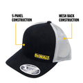Dewalt Trucker Hat - Black Grey - Adjustable Fit - Breathable Mesh - One Size - SuperSaverAU - view 3