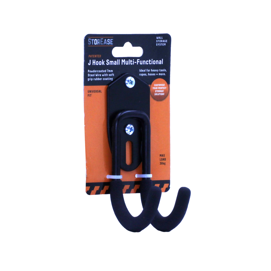 Storease Small Wall Storage System J Hook - 30kg Capacity - 40mm x 120mm x 70mm - SuperSaverAU - view 1