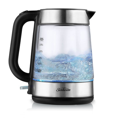 Sunbeam Capri Glass Kettle - 1.7L - 2200W Fast Boil - Heat Resistant Glass