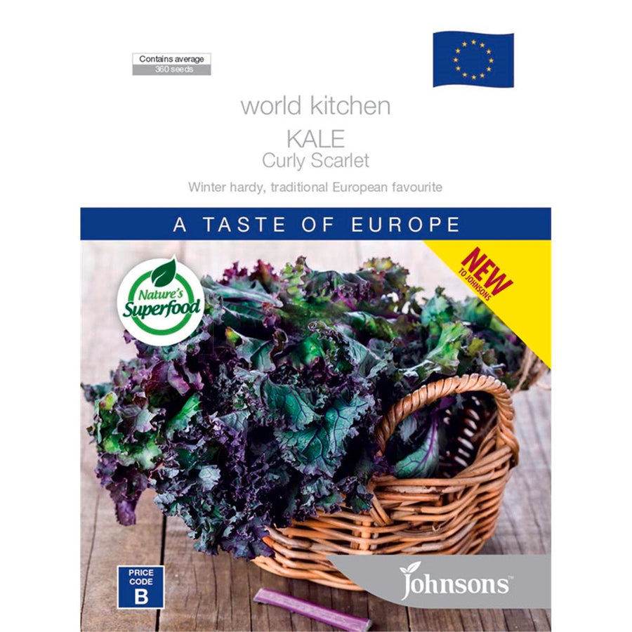 Johnsons World Kitchen Curly Scarlet Kale Seeds - 95mm - Superfood - SuperSaverAU - view 1