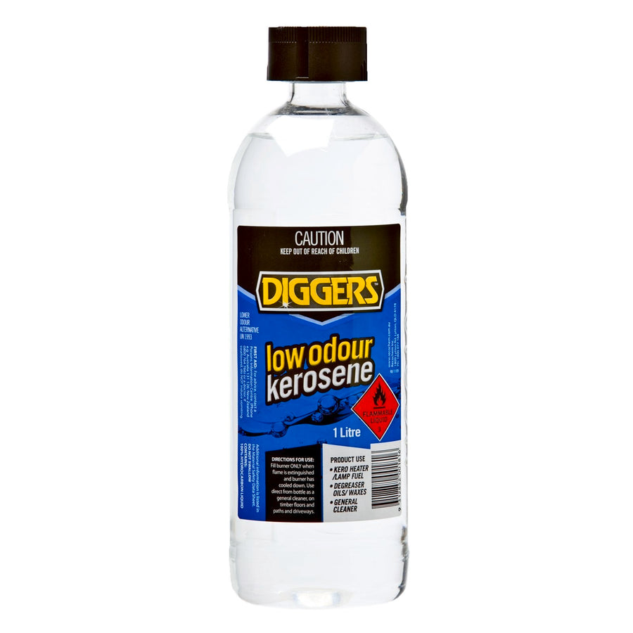 DIGGERS 1L Low Odour Kerosene Clean-Burning Fuel for Heaters & Lamps