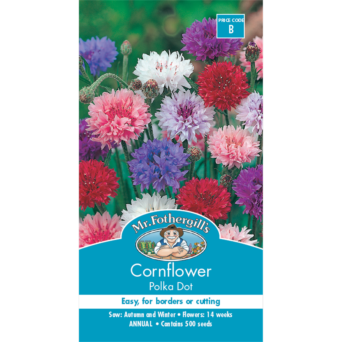 Mr Fothergill Cornflower Seeds - 30-45cm - Dwarf - Easy To Grow - SuperSaverAU - view 1