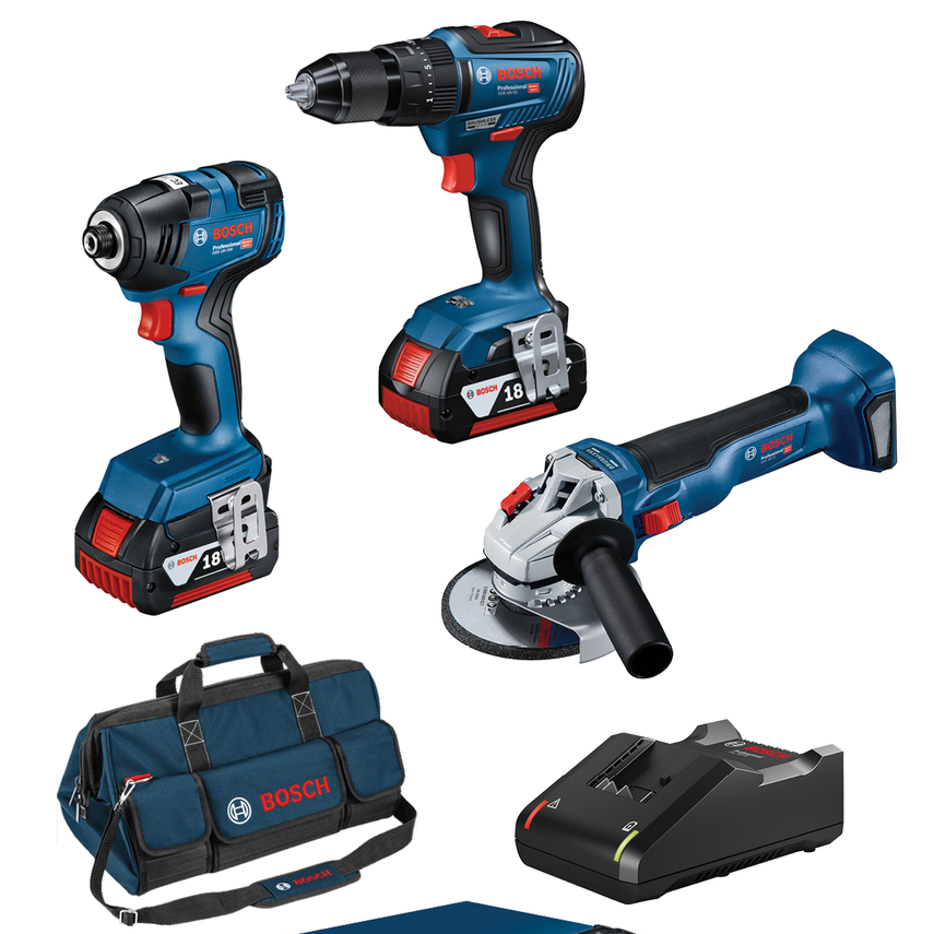 Bosch 18V Professional Brushless Combo Kit - 3 Piece - 10kg - Blue - High Torque - SuperSaverAU - view 1
