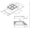 Chef 60cm 4 Burner Ceramic Cooktop - Black Glass, Touch Controls, Pause Function, 9 Power Levels - CHC644BC