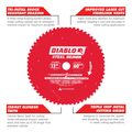 Diablo 305mm 60T Steel Demon Circular Saw Blade for Ferrous Metals - 30mm Arbor