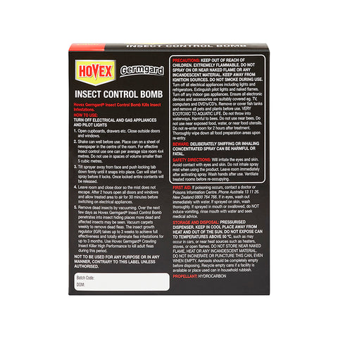 Hovex Germgard Insecticide Bomb 125g Aerosol - 3 Pack, Crawling & Flying Insects