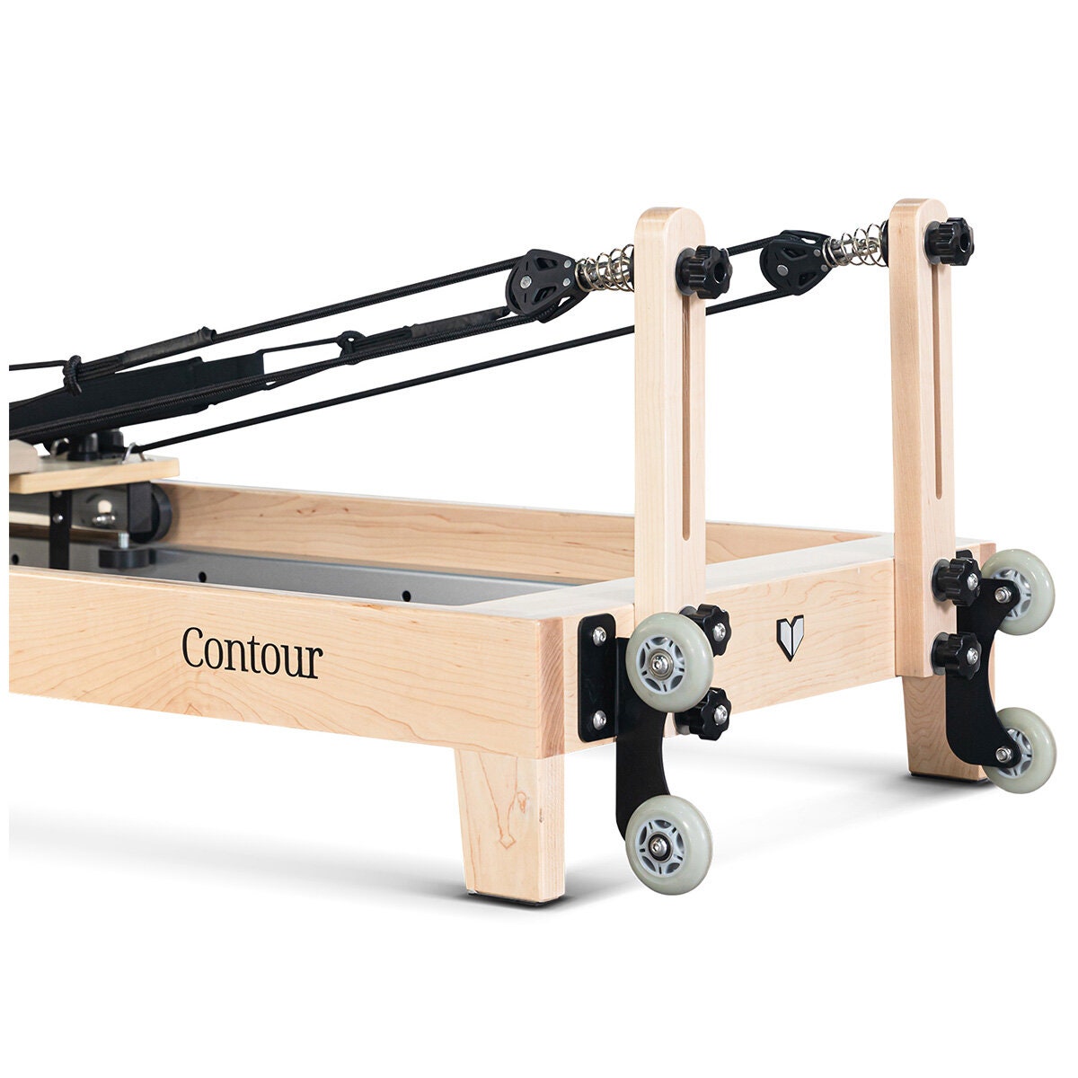 Lifespan Fitness Contour 2 folding wood Pilates reformer set - wooden frame - beige accents - LFRF-CONTFLD2B