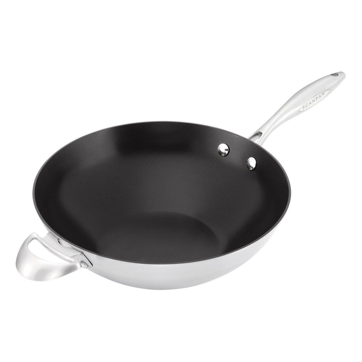 Scanpan CTX 32cm wok - 5 ply clad stainless steel, PFOA free non-stick interior, oven safe to 260°C - 18532