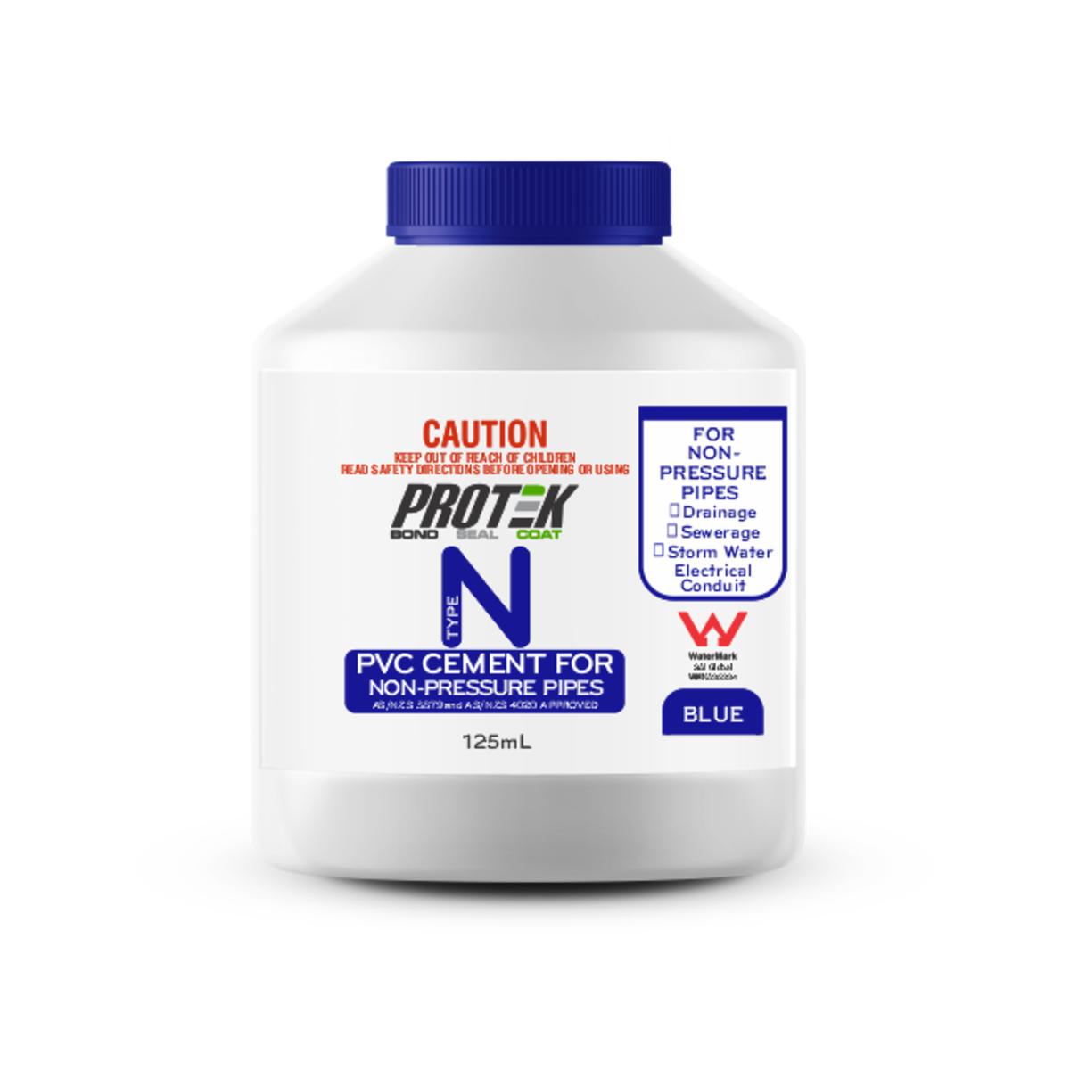 Protek 125ml Type N Blue Cement Solvent - PVC Bonding - AS/NZS Approved