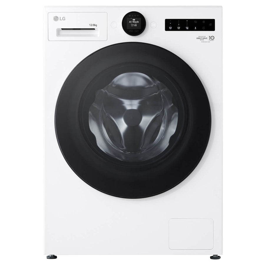 LG Series 10 12kg/8kg Front Load Washer Dryer Combo - Autodose, Steam Plus - White - WXC10-1412W