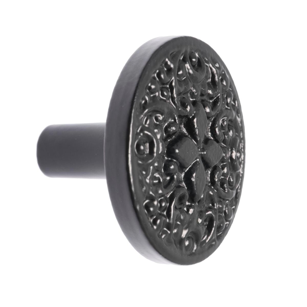 Lane Black Round Iron Knob - 40.97mm x 31.78mm x 40.97mm - Matte Black - SuperSaverAU - view 1